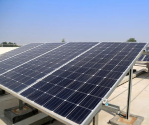 solar panels on roof